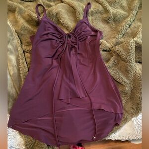 Purple Sleeveless Top with Bow Detail